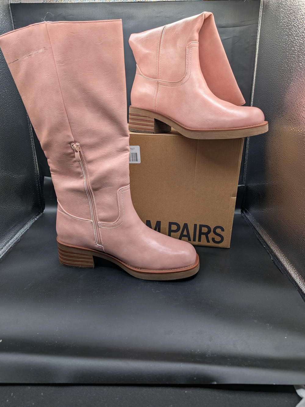 Dream Pairs Blush Pink Over-the-Knee Leather Boots